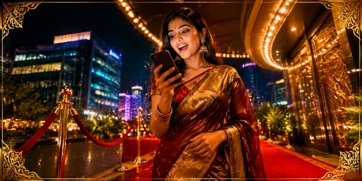Indian mobile user enjoying casino games on a smartphone